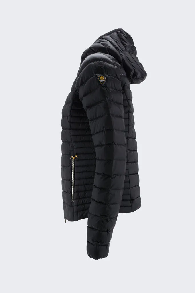 Black Aghata Hooded Down Jacket