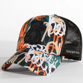 Black and Pink 0023 Trucker Hat