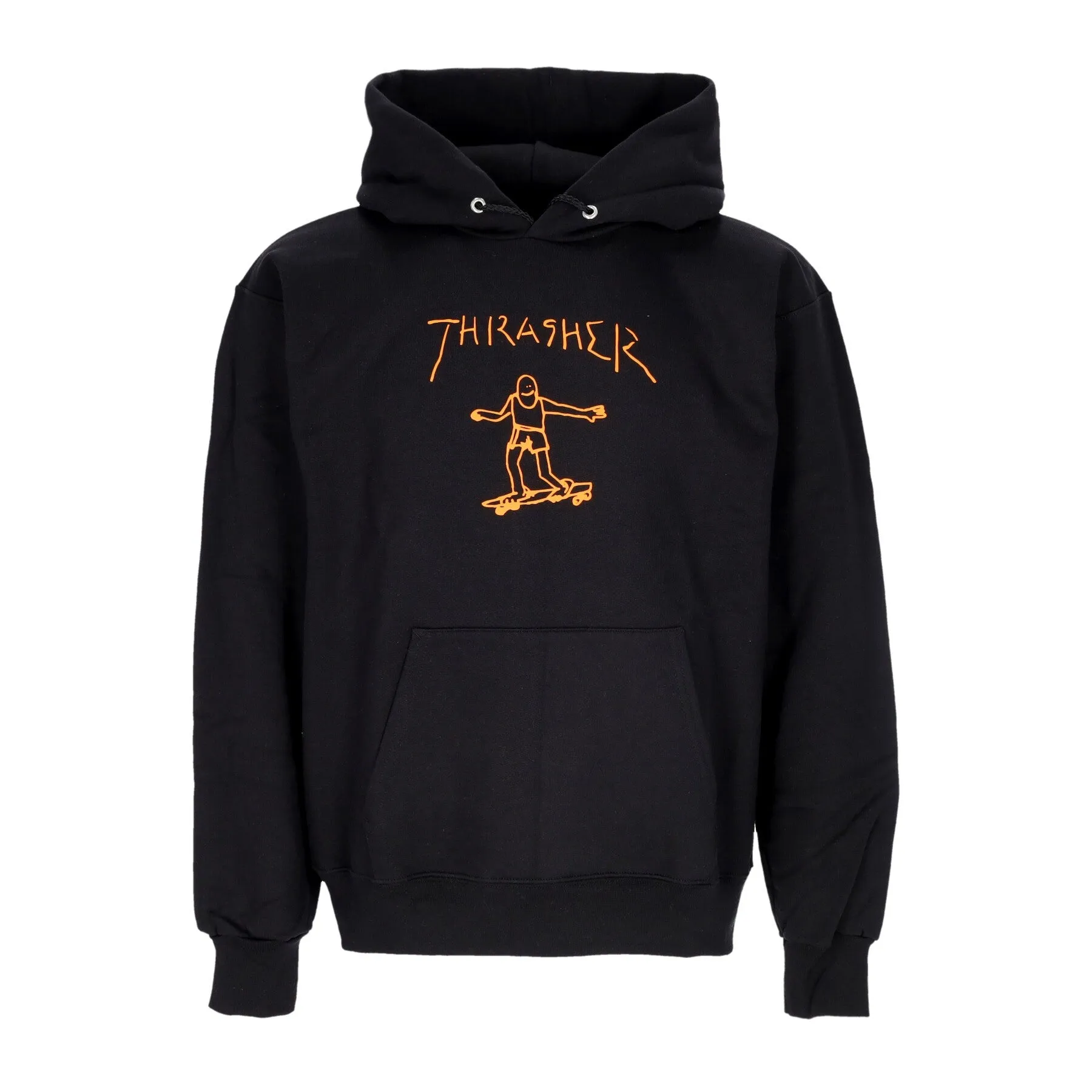 Felpa Cappuccio Uomo Gonz Hoodie Nero/Arancione