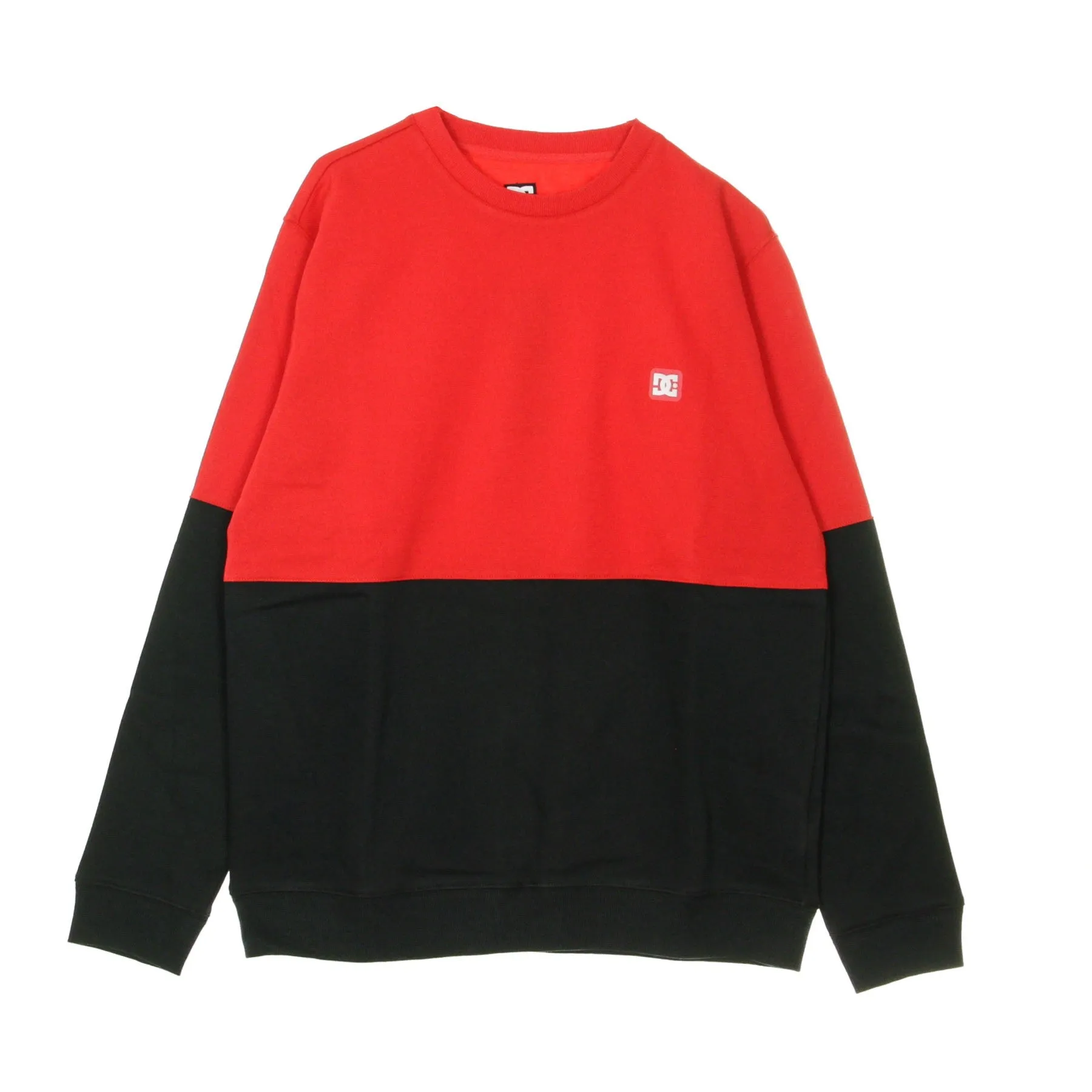 Felpa Uomo Rebel Girocollo Block Rosso/Nero