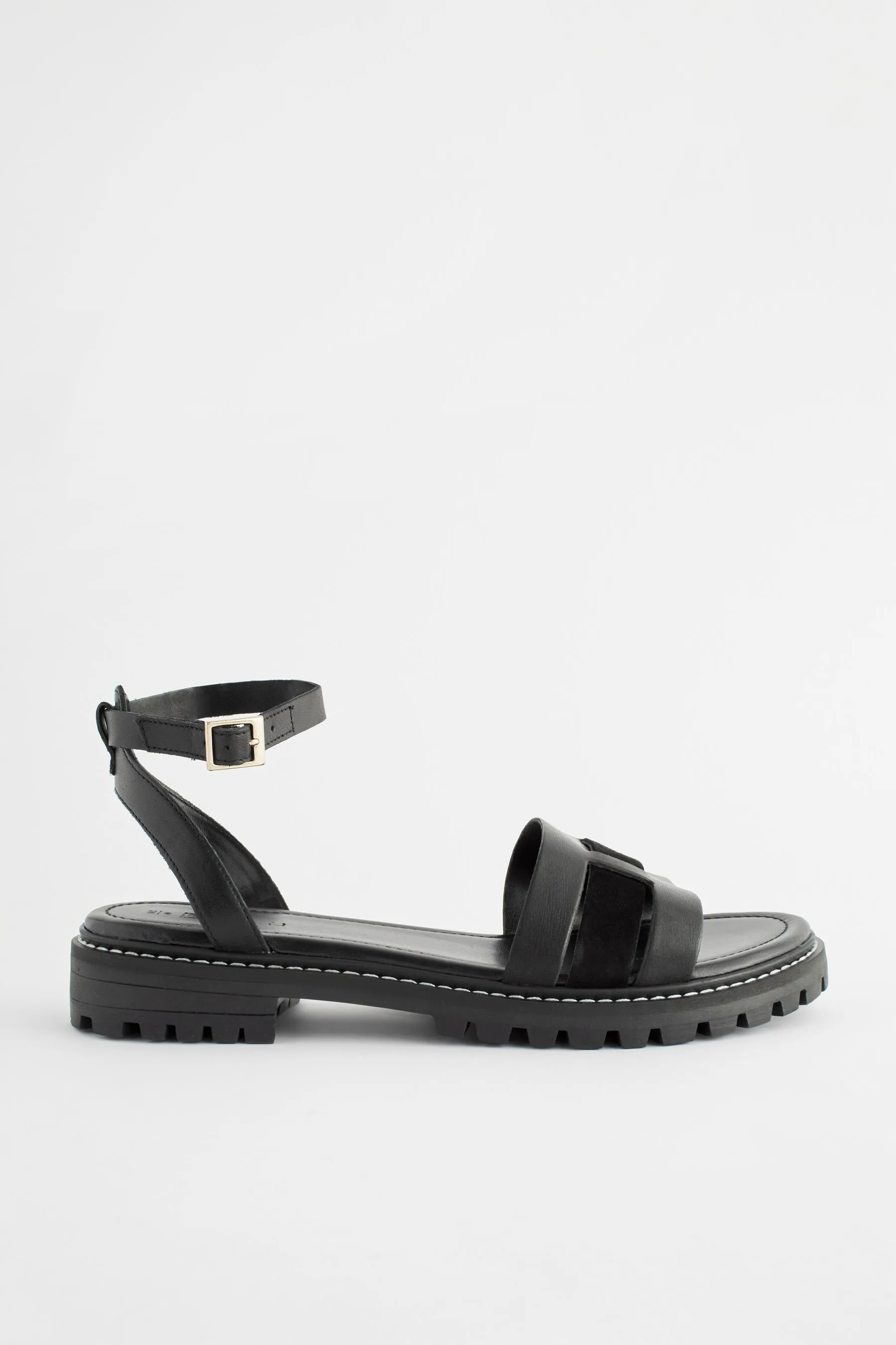 Forever Comfort® - Sandali in pelle con carrarmato    