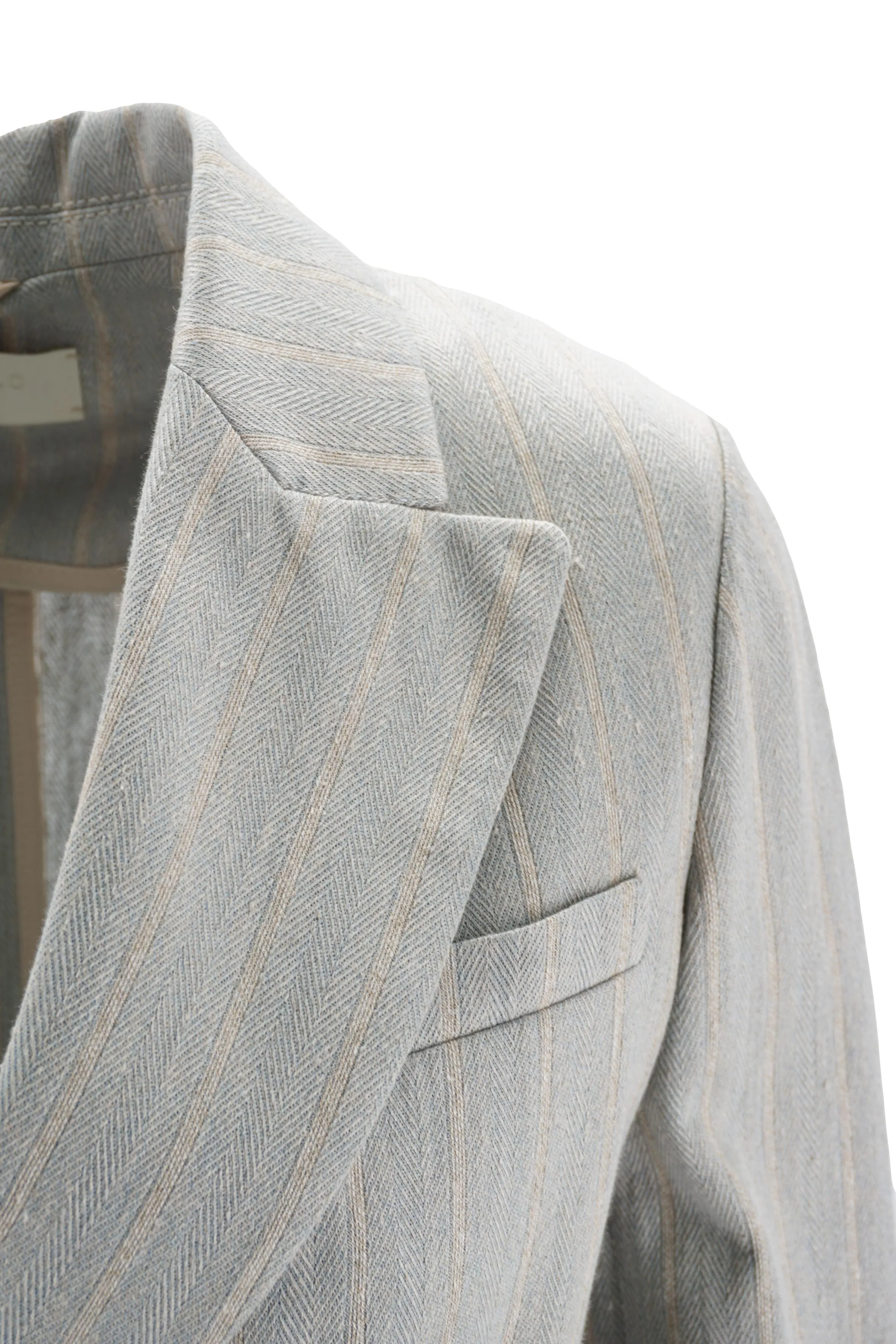 Grey Double Breasted Linen and Cotton Jacket