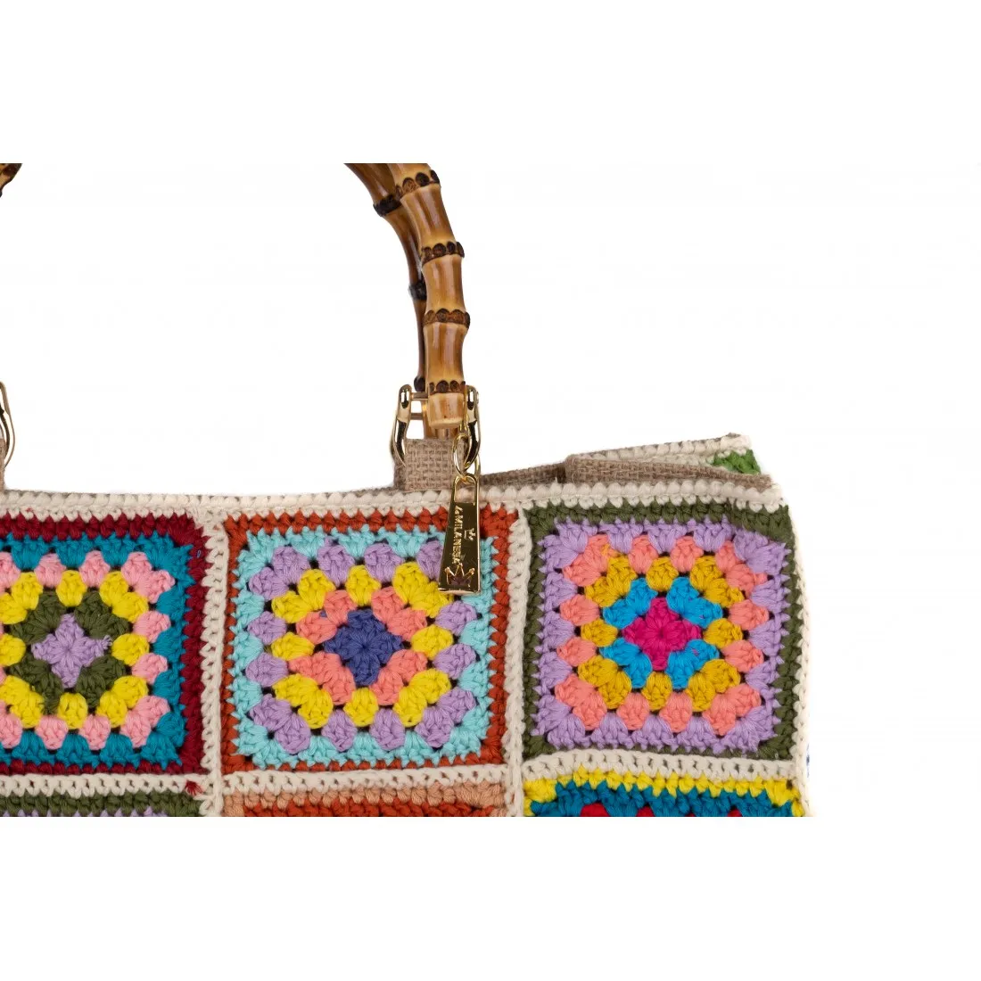 Large Crochet Bag Two Handles / LA MILANESA XC1B Beige