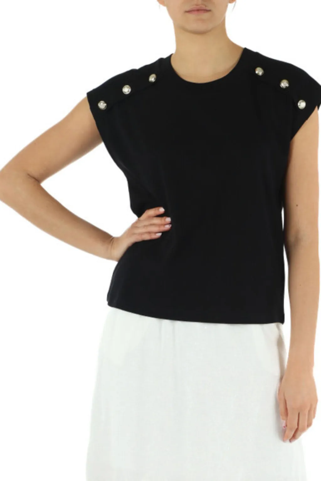 Jersey Button Up T-Shirt Black