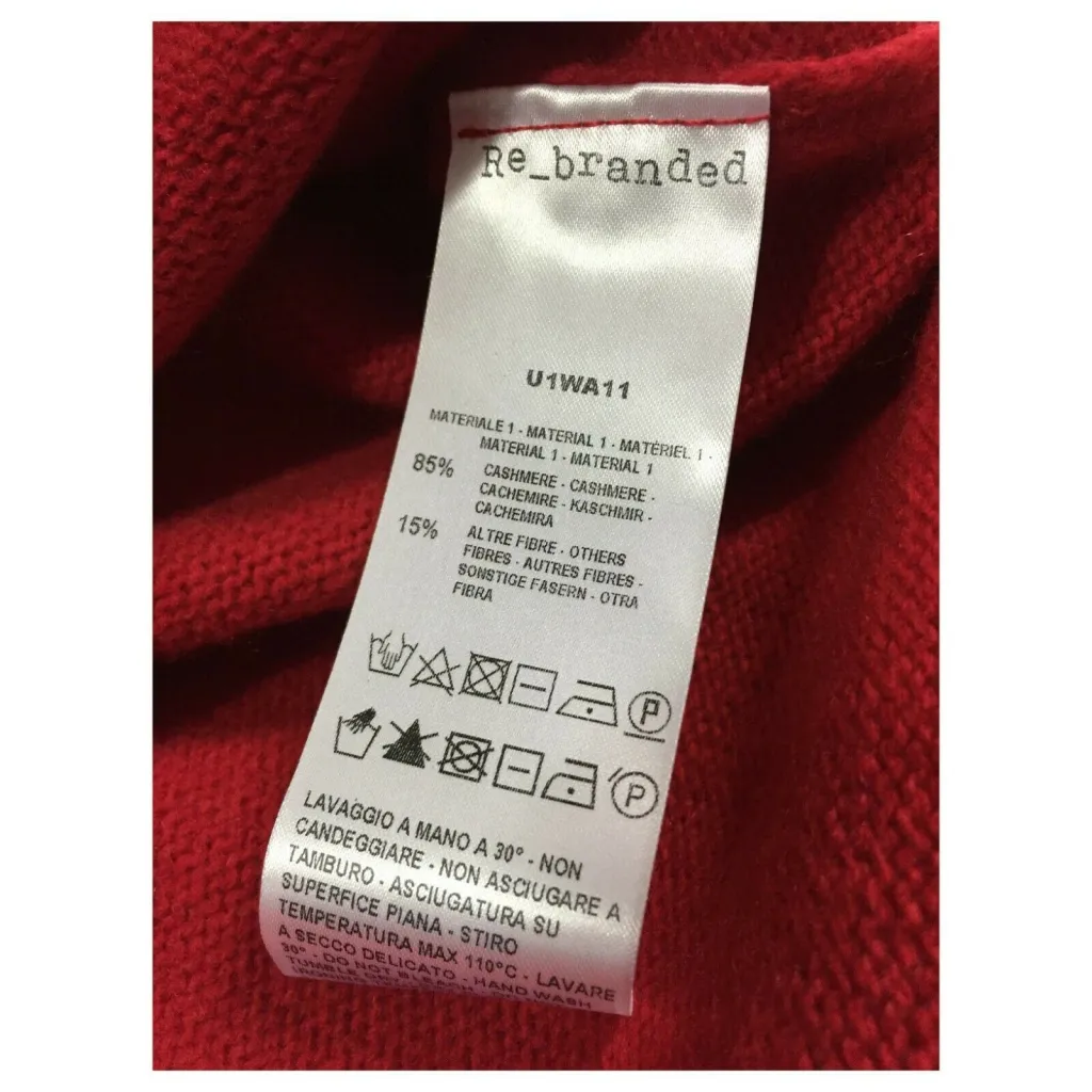 RE_BRANDED Men's Crewneck Sweater art U1WA11 85% Recycled Cashmere 15% Other Fibers MADE IN ITALY