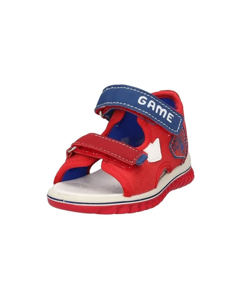 Red Leather First Step Sandals for Boys