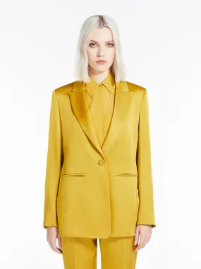 Yellow Single-breasted Blazer in Enver Satin
